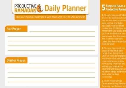 Productive Ramadan Daily Planner | ProductiveMuslim