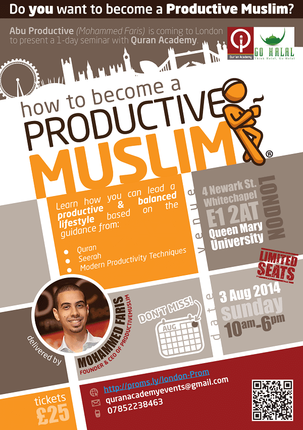 Click here to register for the ProductiveMuslim Seminar in London