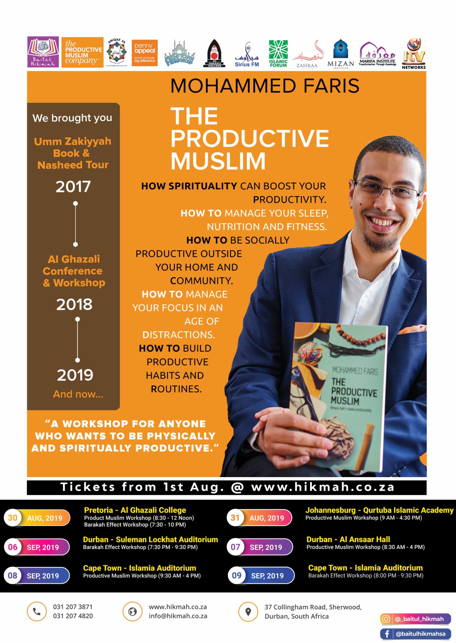 The Productive Muslim South Africa Workshop & Book Tour (September 2019)